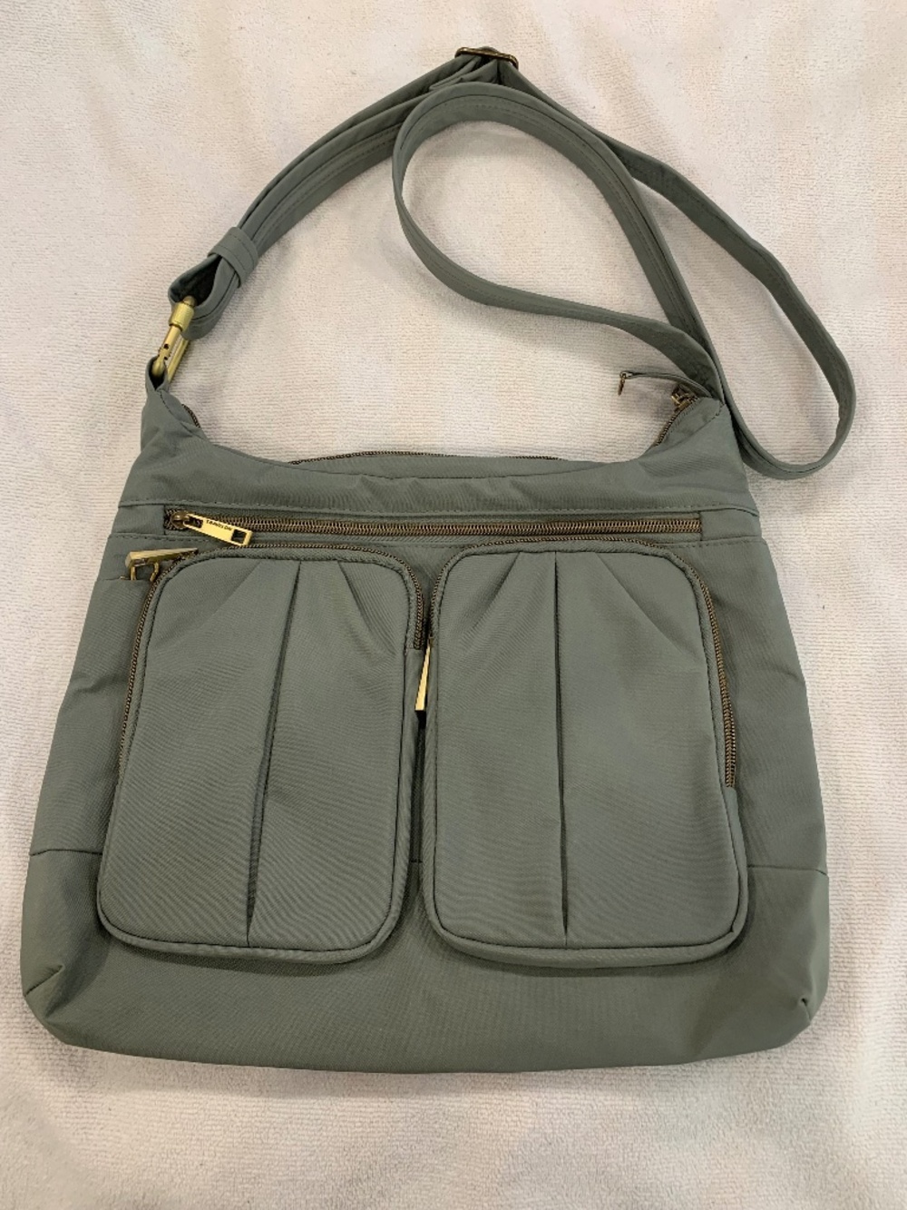 Travelon Anti-Theft RFID Crossbody Travel Bag Sage Green Secure Lightweight